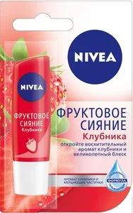 Нивея Лип каре бальзам для губ Фруктовое Сияние Клубника 4.8г