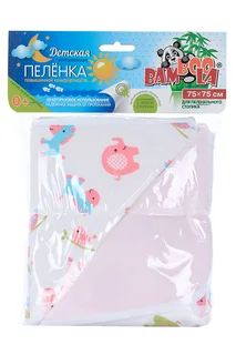 Пеленка Бамбула непромок для пеленального столика розовые слоны-бублики 75×75 см