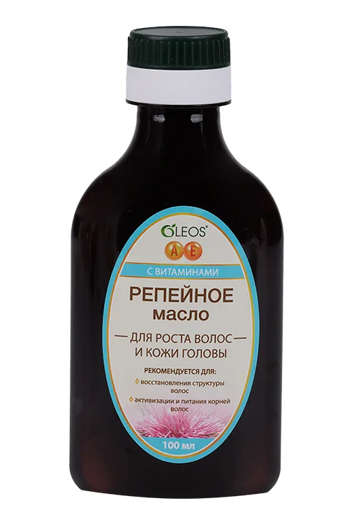 Масло Олеос Репейное с витаминами для роста волос / кожи головы 100 мл