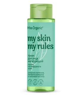 Тоник Miss Organic матирующий против несовершенств кожи для лица, 190 мл