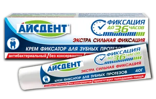Айсдент крем-фиксатор для зубных протезов экстра сильная фиксация 40 гр