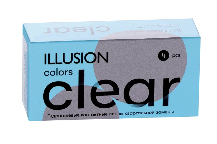 Линзы Illusion colors Clear контактные мягкие (диоптрия -4,5) 4 шт