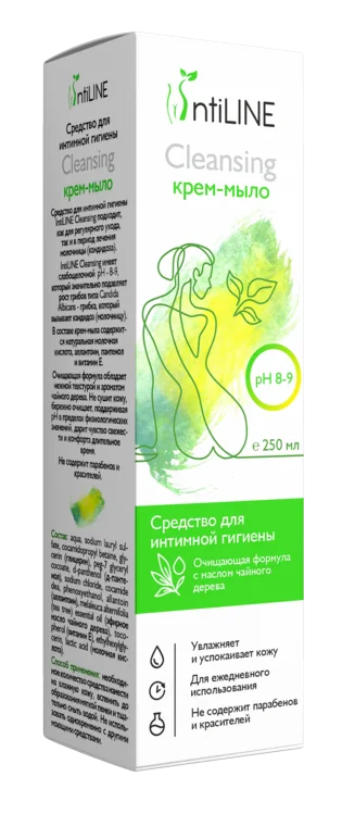 Крем-мыло ИнтиЛайн Клинсин очищающ для интимн гигиены для регуляр ухода / при молочнице 250 мл