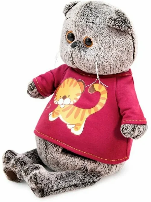 Игрушка Budi Basa Кот Басик в футболке с принтом Тигренок мягкая 30 см