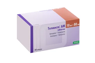 Телмиста АМ таб. 10 мг+80 мг 84 шт
