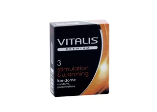 Презервативы Vitalis Premium stimulation and warming с согрев эффектом ширина 53 мм 3 шт