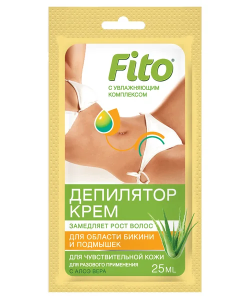 Крем депилятор Fito Алоэ для подмыш / бикини для чув кожи, 25 мл