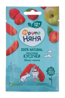 Кусочки Фрутоняня фруктовые яблоко / малина, 15 г
