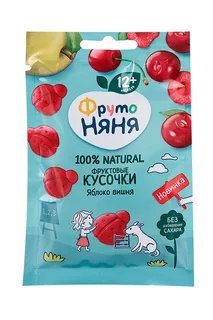 Кусочки Фрутоняня фруктовые яблоко / вишня с 12 мес 15 гр