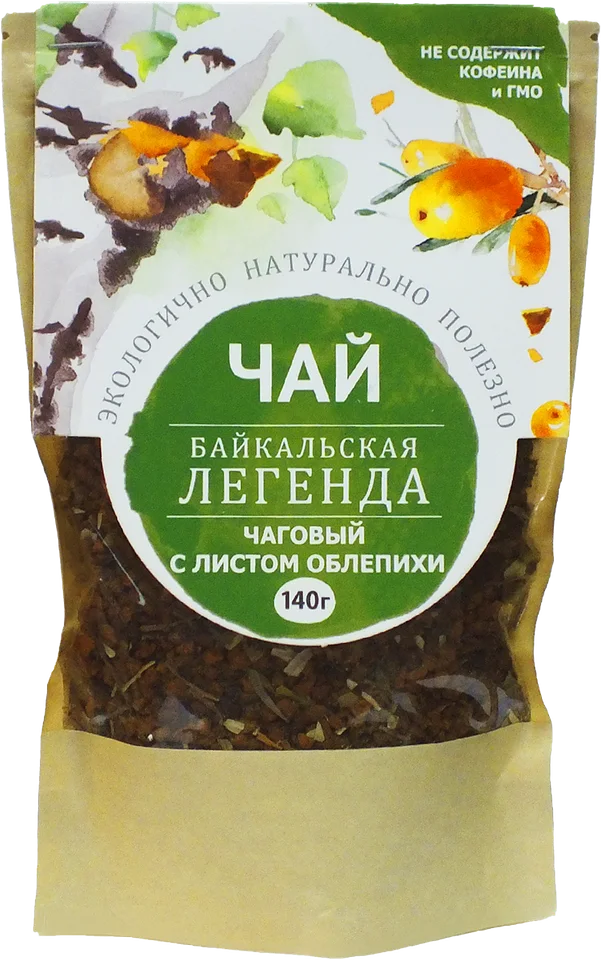 Чай "Байкальская Легенда" чаговый с листом облепихи 140 гр Байкальская Легенда
