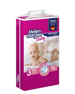 Подгузники Helen Harper Baby миди р 3 (6-10 кг), 70 шт