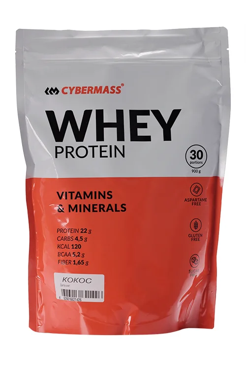 Коктейль Cybermass whey protein белковый кокос 900 гр
