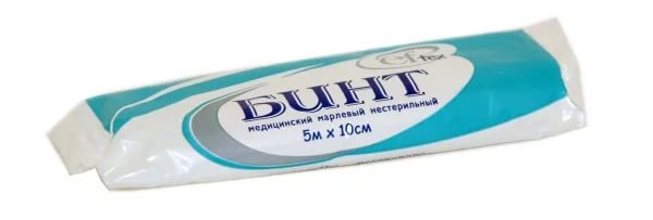 Бинт марлевый медицинский нестерильный 5М Х 10 см 1 шт