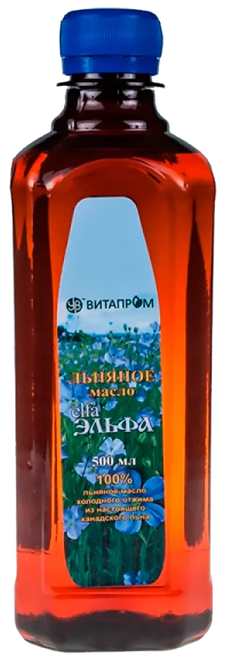 Масло льняное из белого льна, 500 мл, Эльфа