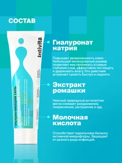Гель для интимной гигиены Intivita. увлажняющий натуральный лубрикант смазка на водной основе 60 мл