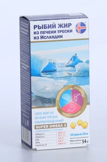 Рыбий жир super omega 3 из печени трески, 300 мг, 180 шт, капсулы Компас здоровья