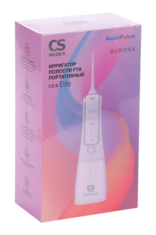 Ирригатор полости рта CS Medica AquaPulsar CS-8 Elite портативный лиловый / черный / белый)