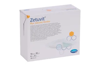 Повязка Zetuvit Plus Silicone Border стер / самок суперабс с слоем из силик 10×10 см 10 шт