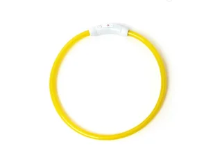 Ошейник Играй гуляй светодиодный usb зарядка в комплекте 50-70 см желтый