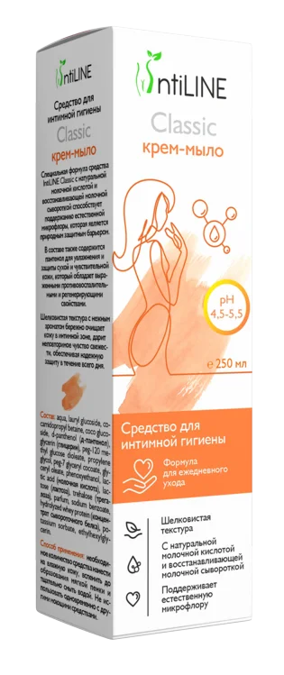 Крем-мыло ИнтиЛайн Классик для интимн гигиены специальн формула для ежеднев ухода 250 мл