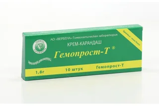 Крем-карандаш Вербена Гемопрост-т с прополисом и тамбуканской грязью 1,8 гр 10 шт