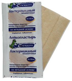 Лейкопластырь С-Пласт бактериц на нетканой основе с р-ом хлоргекс биглюк телес 4×10 см