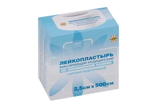 Лейкопластырь Лейко фиксирующий медицинский на полимер основе гипоаллергенный 2,5 см × 500 см