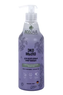 Эко-мыло Ecozavr для всей семьи смягчающее с антибактер эффектом смородина 500 мл