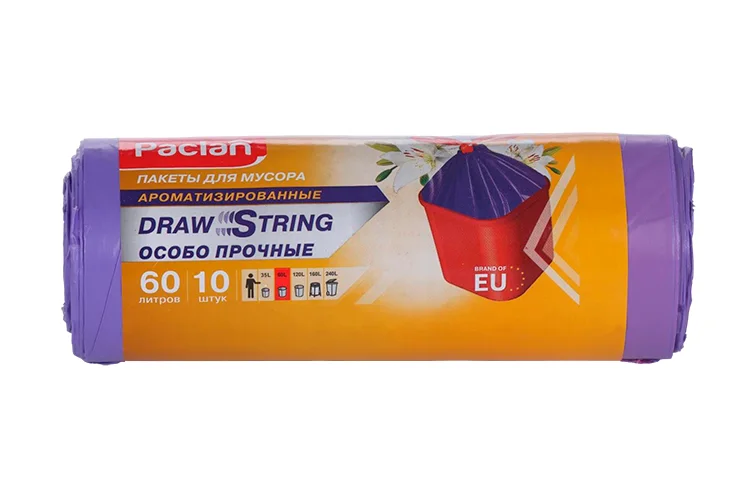 Мешки Paclan Aroma для мусора ароматизированные в рулоне синий 60 л 10 шт