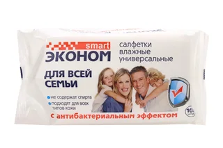 Салфетки Смарт Эконом влажн антибактер 100 шт