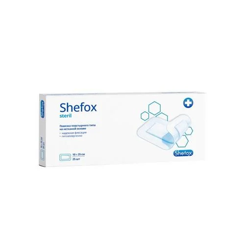 Повязка Shefox пластырного типа на нетканой основе 10×25 см 25 шт