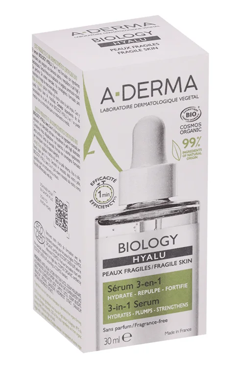 Сыворотка A-Derma Biology Hyalu 3 в1 для хрупкой кожи 30 мл