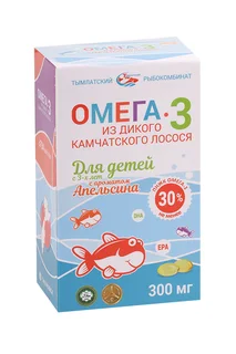 Омега-3 из дикого камчатского лосося для детей апельсин (с 3 лет) 300 мг 84 шт капсулы