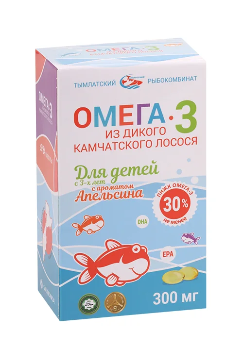 Омега-3 из дикого камчатского лосося для детей апельсин (с 3 лет) 300 мг 84 шт капсулы