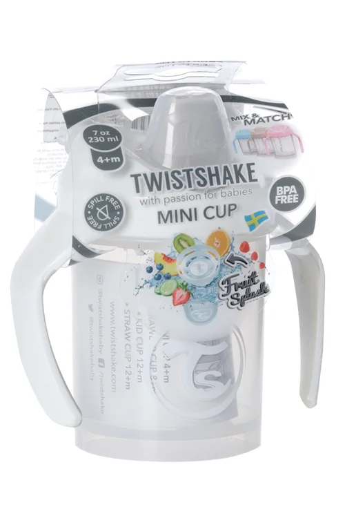 Поильник Twistshake Mini Cup белый бриллиант (с 4 мес) 230 мл