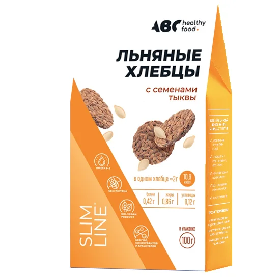 АВС хэлси фуд хлебцы льняные с семенами тыквы 100 гр