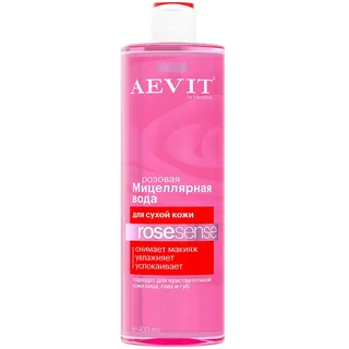 Мицеллярная вода Розовая для тусклой и сухой кожи Aevit 400 мл Librederm