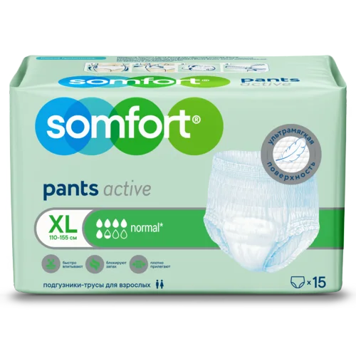 Подгузники-трусы Somfort Pants Active normal XL, 15 шт