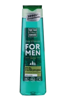 Гель для душа Чистая линия Taiga for men глубокое очищение хмель / уголь 400 мл