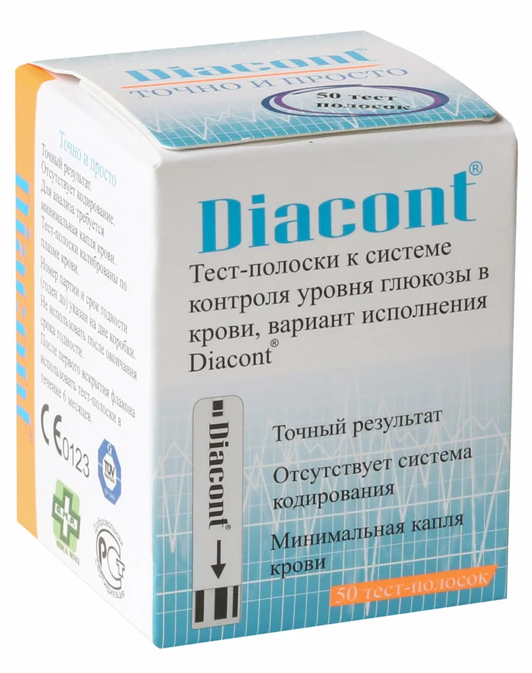Диаконт тест-полоски для глюкометра 50 шт