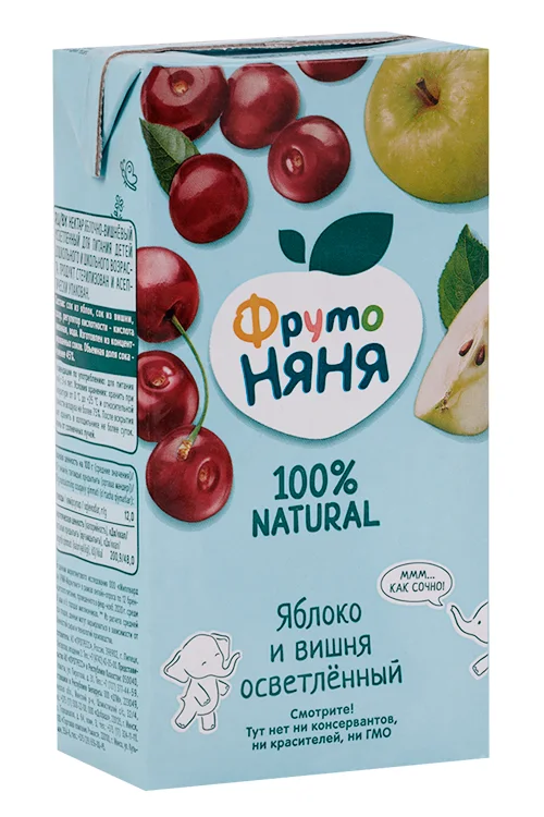 Нектар Фрутоняня яблочно-вишневый осветленный