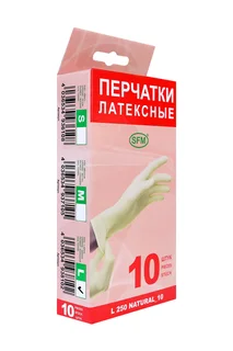 Перчатки SFM смотр / латекс / нестерил / неопуд / однораз L, 5 шт, пара