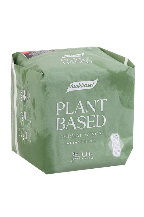 Прокладки Vuokkoset Plant Based Normal Wings гигиенические с крылышками 12 шт