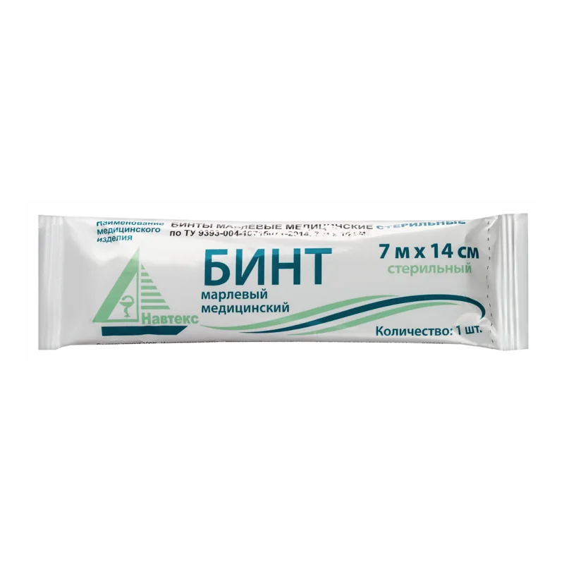 Навтекс Бинт марлевый медицинский Стерильный 7Мх14 см