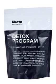 Скраб Likato Professional Detox бережное очищ актив уголь / масло миндаля / экстракт зизифуса 250 мл