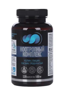 Ноотропный комплекс-Холин / Глицин / Ежовик Гребенчатый, 0,5 г, 120 шт, капсулы Натурведъ 57 шт