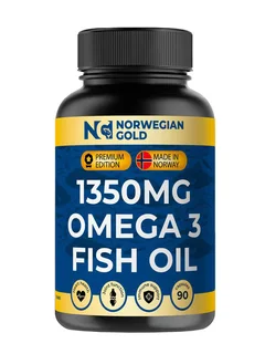 Norwegian Gold, Омега 3 Nature, Витамины для иммунитета, Рыбий жир с витамином Е, 1350 мг из Дикого