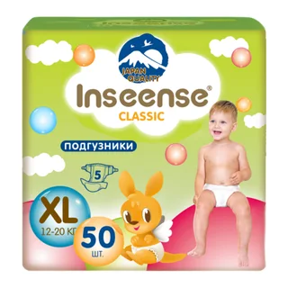 Подгузники Inseense Classic Plus XL (12-20 кг) 50 шт салат