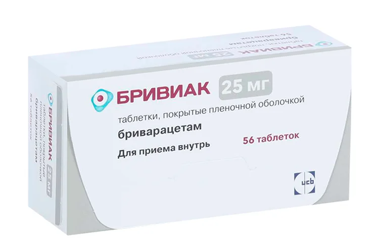 Бривиак таблетки 25 мг 56 шт