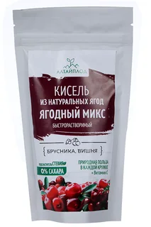 Кисель Ягодный микс брусника / вишня / стевия без сахара 160 гр